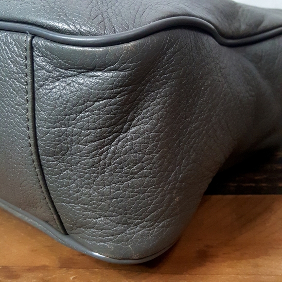 Tory Burch Leather Horsebit Satchel Crossbody Handbag Gray - Picture 16 of 16